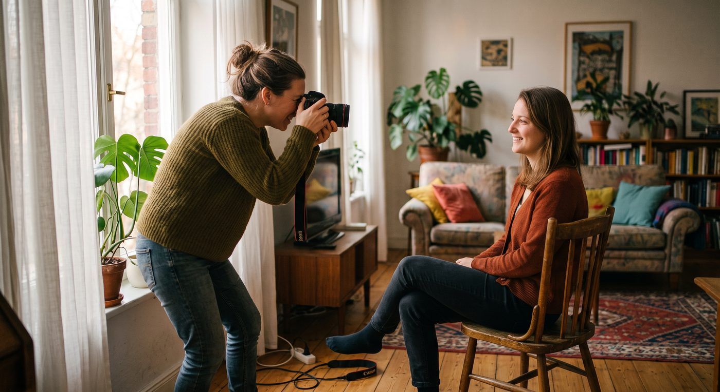 Portrait-Shooting in einer Wohnung mit natürlichem Fensterlicht